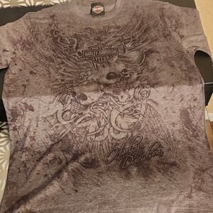 Harley-Davidson Brown Short Sleeve Tee with Vintage Design